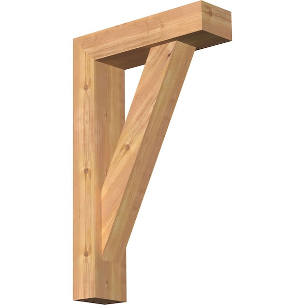 Ekena Millwork Traditional Block Smooth Bracket w/ Offset Brace, Western Red Cedar, 5 1/2"W x 20"D x 32"H BKT0604X20X32TRA05SWR - main